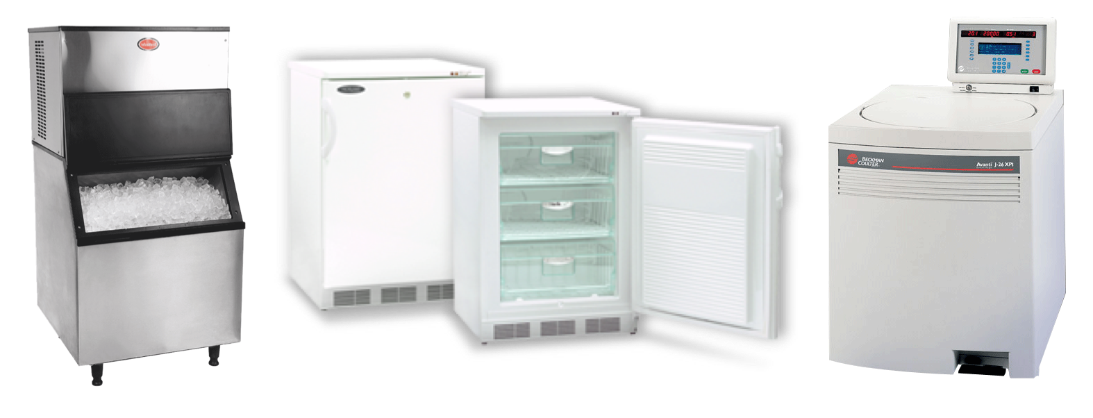 small ice machine and fridge and centrifuge