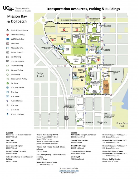 UCSF Campus Life Services Transportation   Mission Bay Greengray 091321map1 